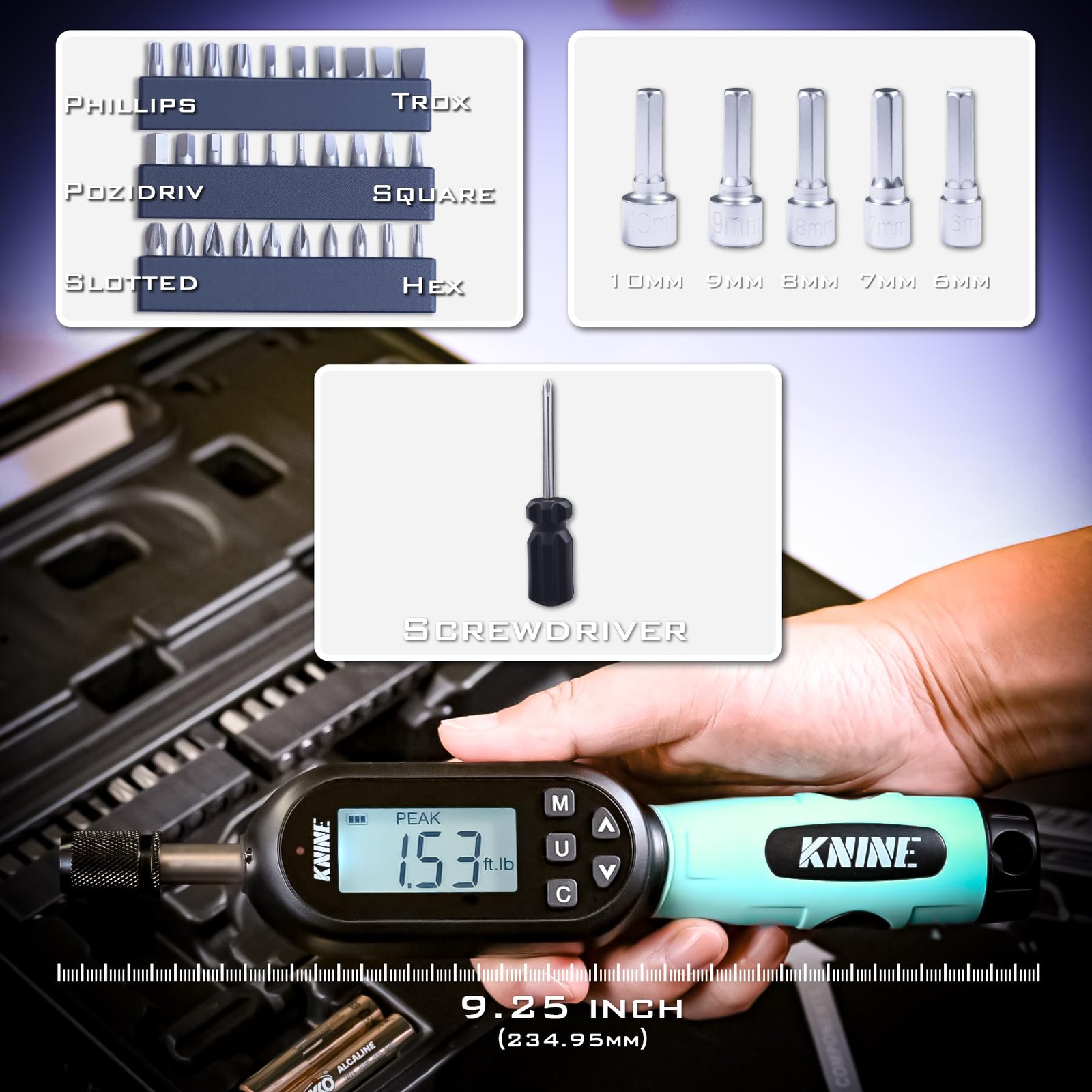 1/4 inch Digital Torque Screwdriver Wrench Driver Set, Inch Pounds lbs for Ma... gallery