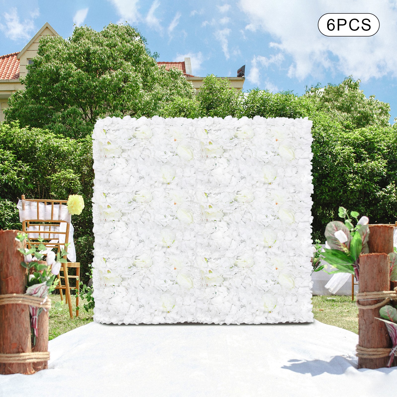 6pcs Artificial Rose Hydrangea Flower Wall Panels Wedding Party Decor 60 x 40cm gallery