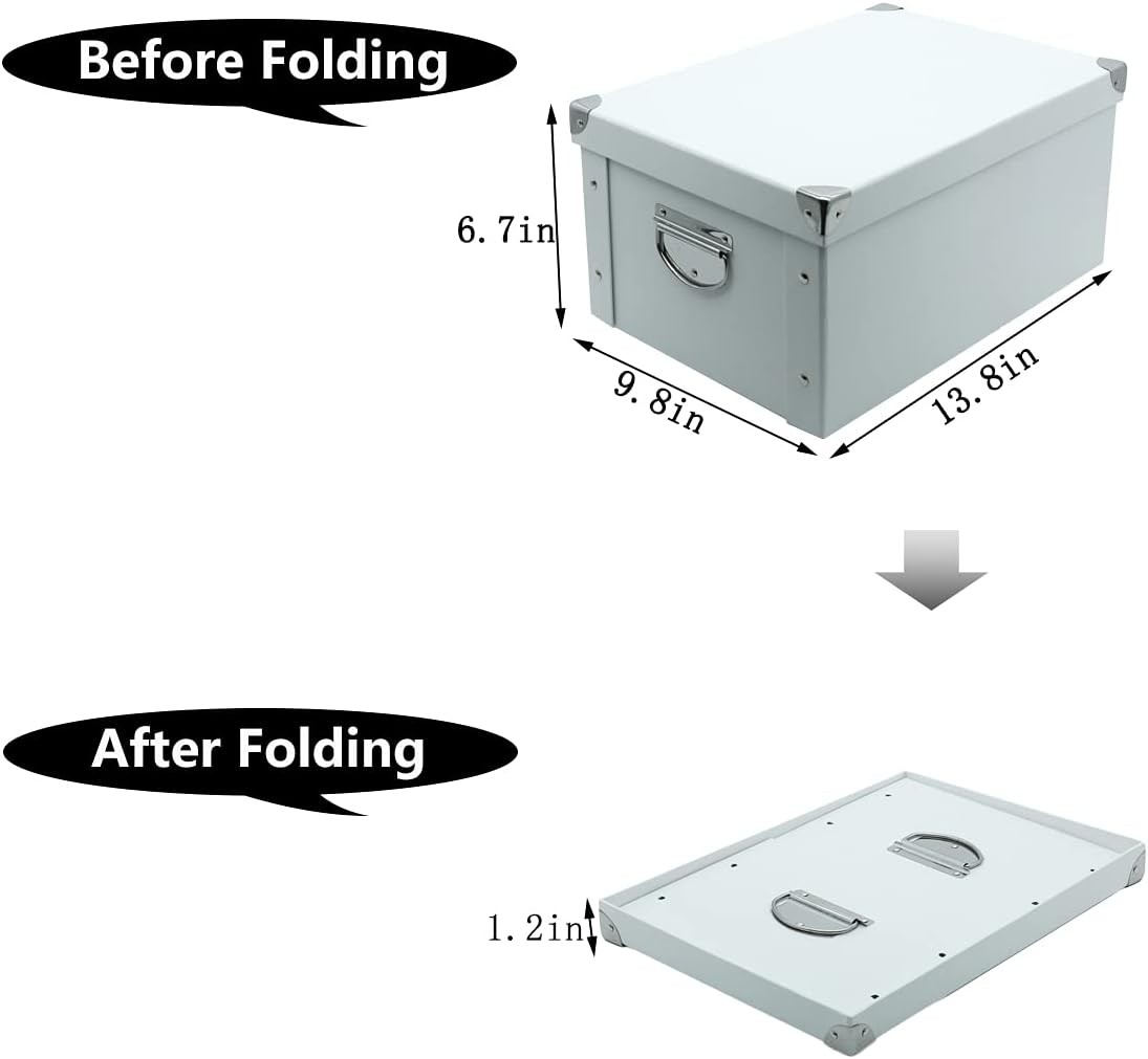 GUOZI Collapsible Storage Box, Decorative Memory Box with 35*25*17.5cm, White gallery