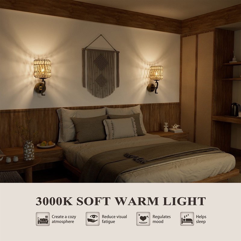 2PCS Farmhouse Wall Light Dimmable Plug-in LED Wall Sconce for Kitchen USB Port gallery