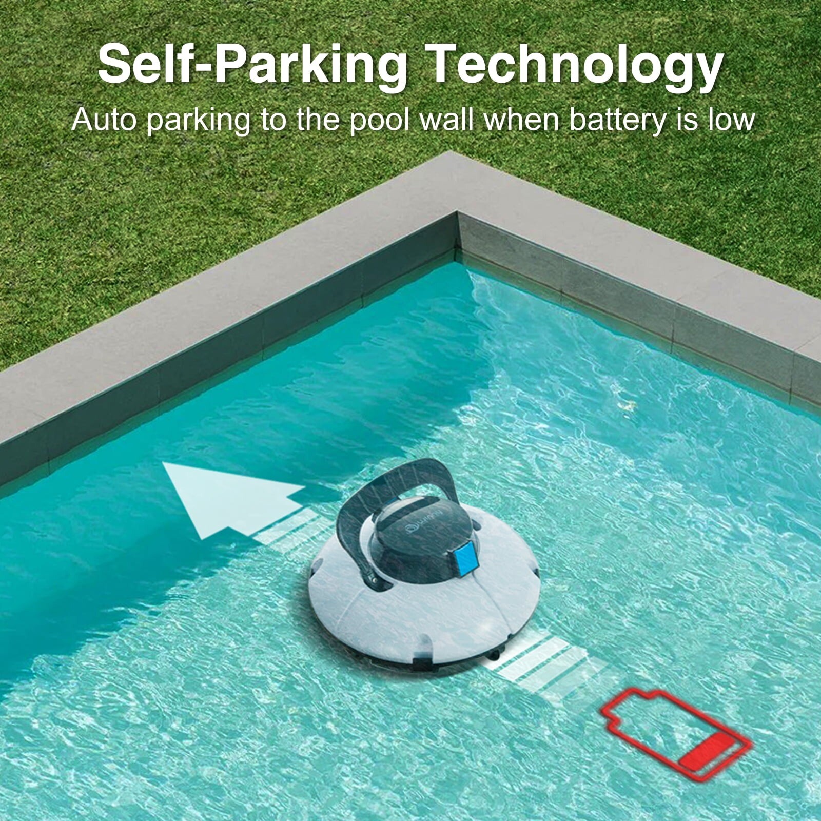 Winny Pool Cleaner HJ1102-WM Automatic Pool Vacuum with Dual Powerful Suction gallery