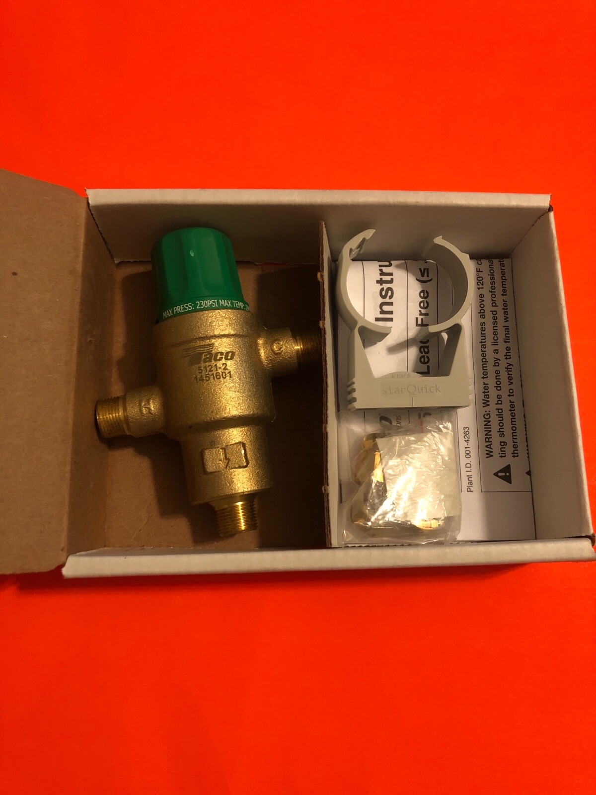 Taco 5121-F2 Thermostatic Mixing Valve , 3/8 in  LEAD-FREE 85-130F adjustable  gallery