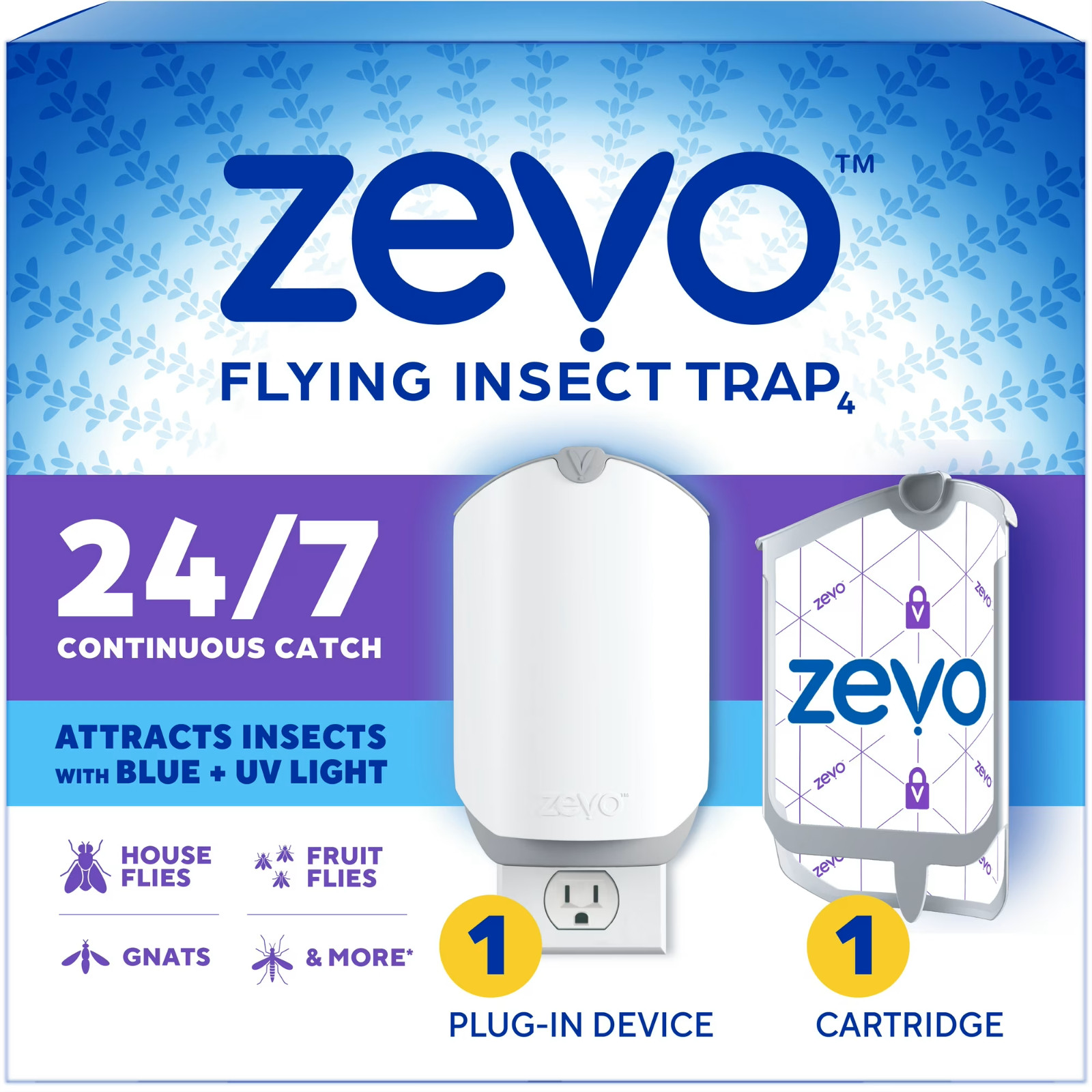 Zevo Flying Insect Trap Plug-In Starter Kit UV Light for Gnats Fruit Flies gallery