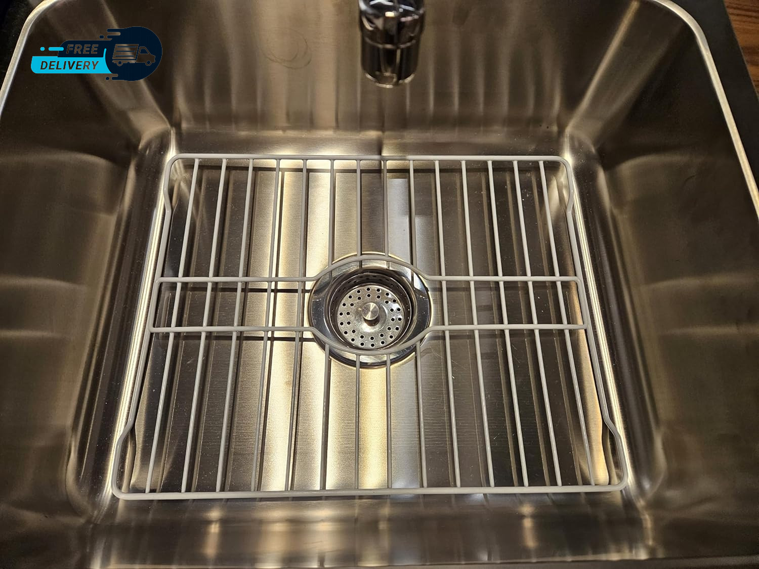 Sink Protectors Kitchen Sink Bottom with White Coating Grate Insert Grid Sink gallery