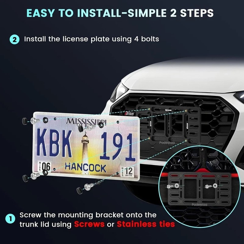 Front License Plate Bracket Holder for 2000-2025 A3 A4 A5 A6 A7 A8 Quattro Sport gallery