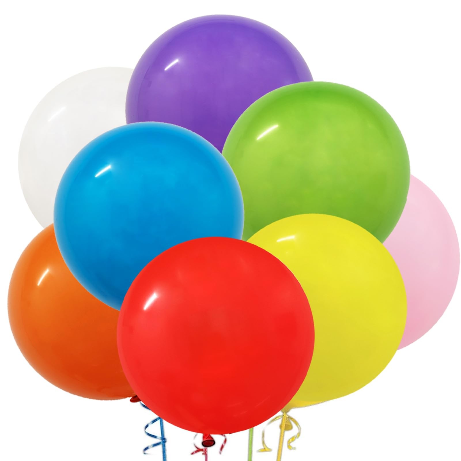 36 Inch Large Balloon, Assorted Colors Big Balloons 8 Pcs Helium Giant Latex ... gallery