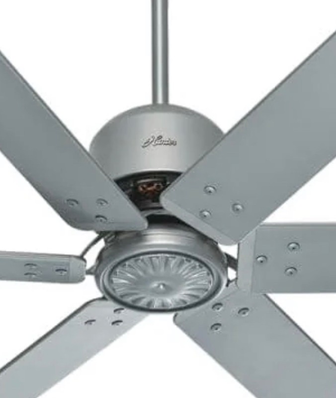 Hunter 96” Matte Silver 3 or 6 Blade Damp Rated Outdoor Ceiling Fan NO REPAIRS gallery