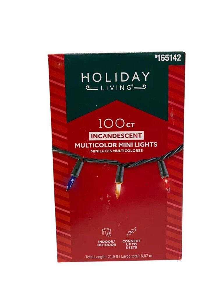 100-count Multi-Color Incandescent Mini Christmas Lights Indoor/Outdoor connecte