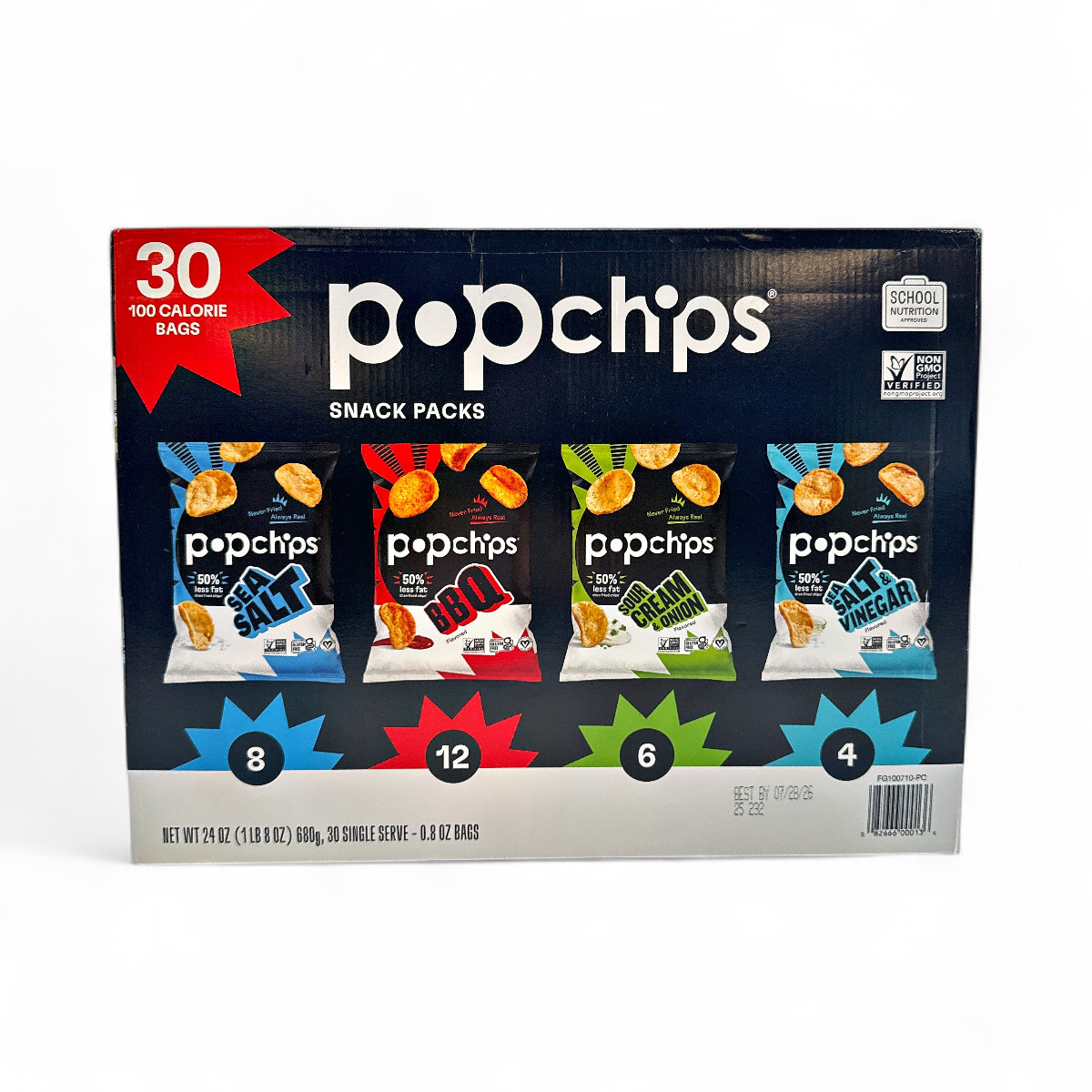 Popchips Variety Pack Chips Snack Packs 0.8 oz - 30 Pack gallery