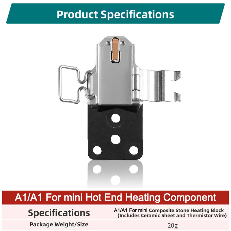 High-Temp Hot End Heater for Bambu Lab A1 and A1 For mini Up to 300 Degrees C gallery