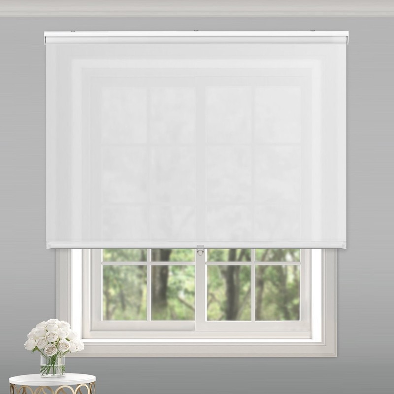 Light Filtering Slow Release Roller Shade 35" W x 72" L White gallery
