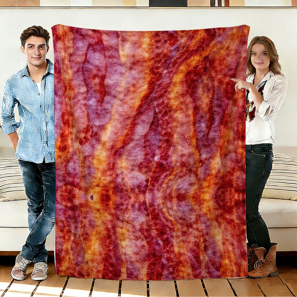 Abstract Red and Orange Pattern Flannel Blanket Soft Cozy Tapestry Napping Use