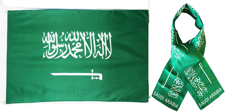 Wholesale Combo Set Saudi Arabia Country 3x5 3’x5’ Flag and 8"x60" Scarf gallery