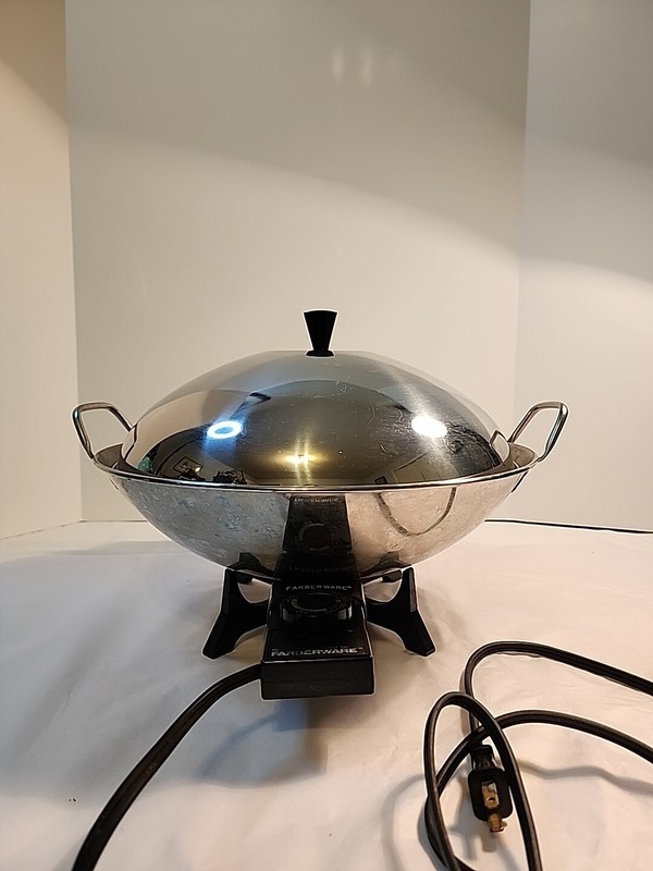 Farberware Vintage 303 Stainless Steel Electric Wok Camping + Heat Control & Lid gallery