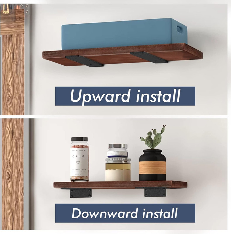 6 Pack Floating Shelf Brackets, 6 Inch Heavy Duty Industrial Shelf Bracket, Blac gallery