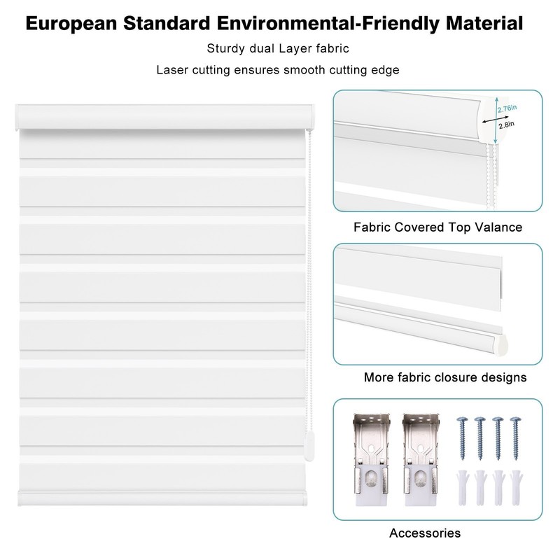 Changshade Corded Dual Layer Window Treatment Zebra Roller Shades Window Blinds gallery