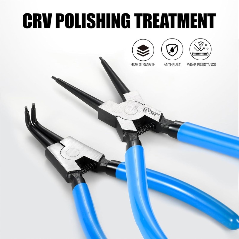 Precision 6PCS 7" Snap Ring Pliers Set - Complete 0°/45°/90° Angled Jaw Options gallery