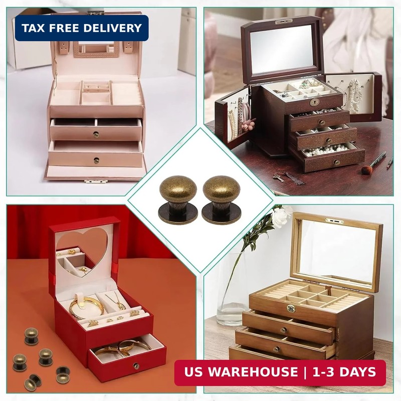 Mini Drawer Pulls, Metal Round Mini Knobs Handles Diameter 0.47inch for Jewelry gallery