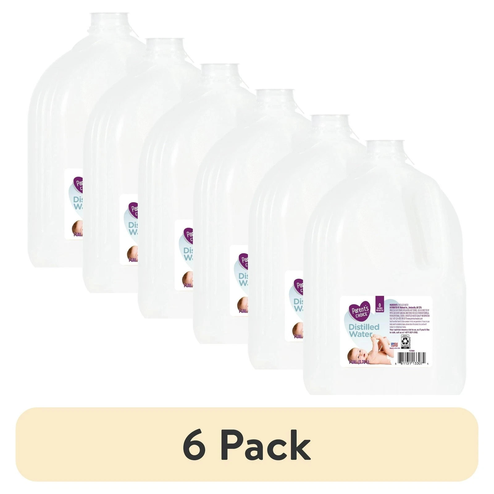 6 pack Parent's Choice Distilled Water, 1 Gallon gallery