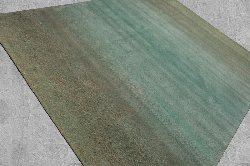 Multi Size Turquoise Ombre Wool Hand Tufted Contemporary Area Rug gallery