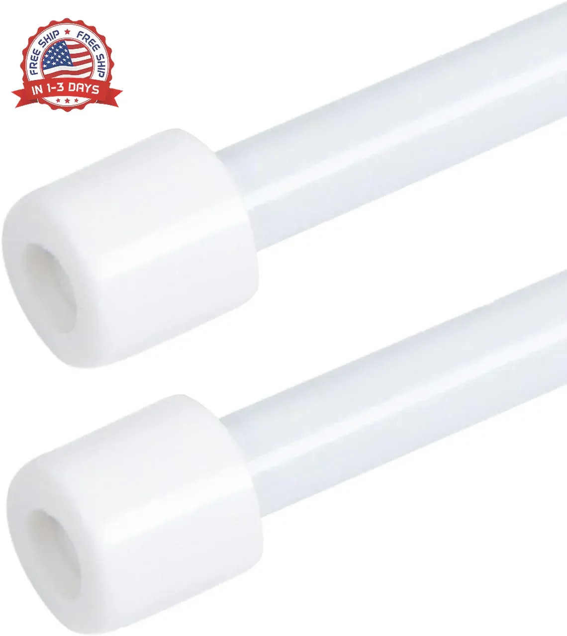 Cupboard Bars Tension Rods, 2 Pack Spring Loaded Curtain Rods 16 to 26 Inches, S gallery