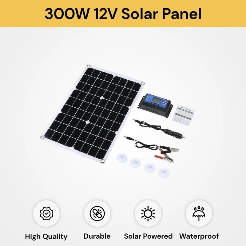 300W Solar Panel Kit With 30A Controller charger for outdoor Complete 12V USB gallery