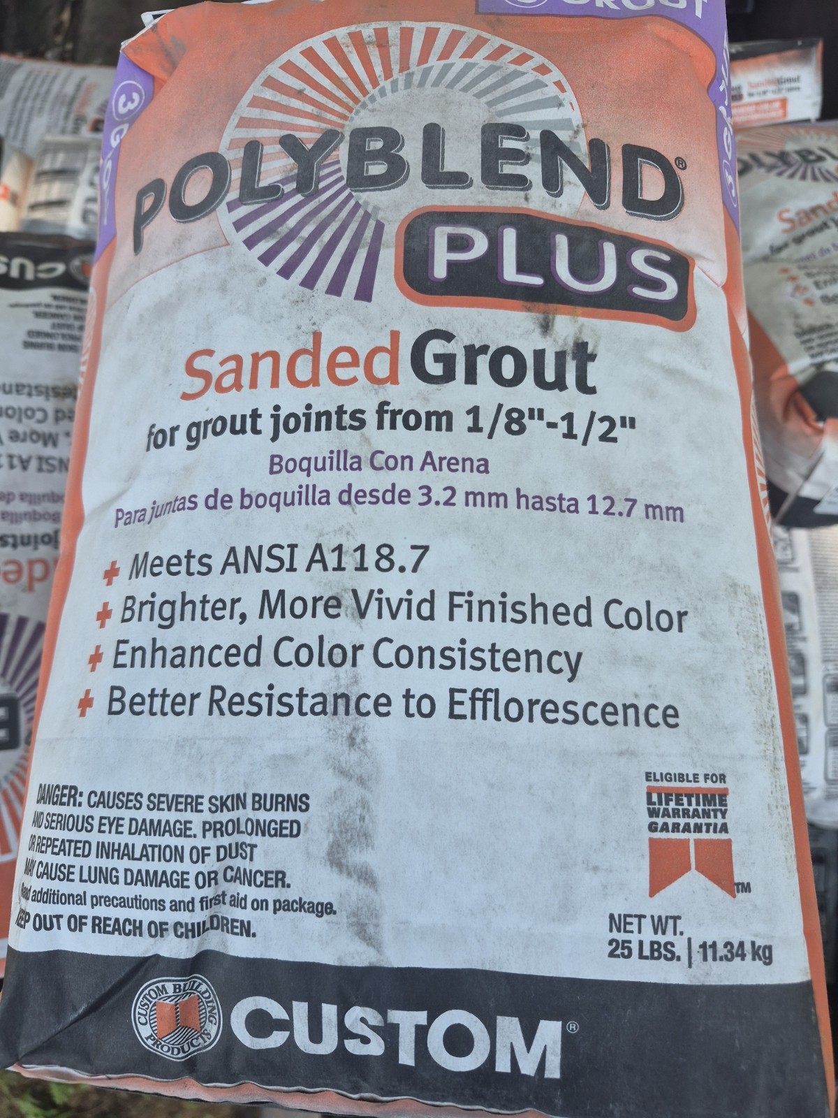 Grout Customs POLYBLEND Plus Sanded 25LB Bag (Natural Gray 09) gallery