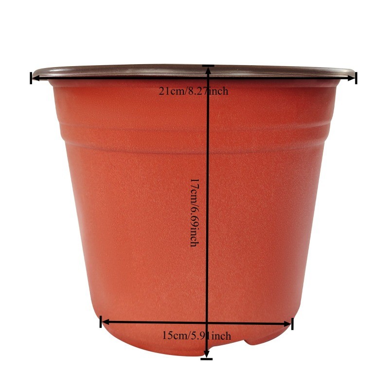 100Pcs 8 Inch Plastic Plant Pots, Garden Nursery Flower Pots for Outdoor Growing gallery