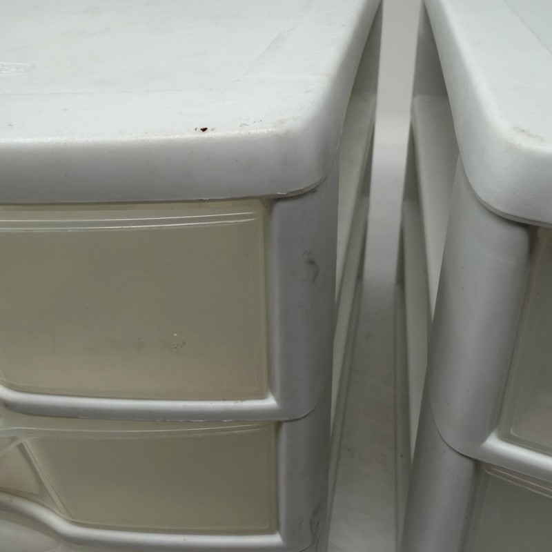 (2) 3-Drawer Sterilite Plastic Tabletop Freestanding Storage Unit White/Clear gallery