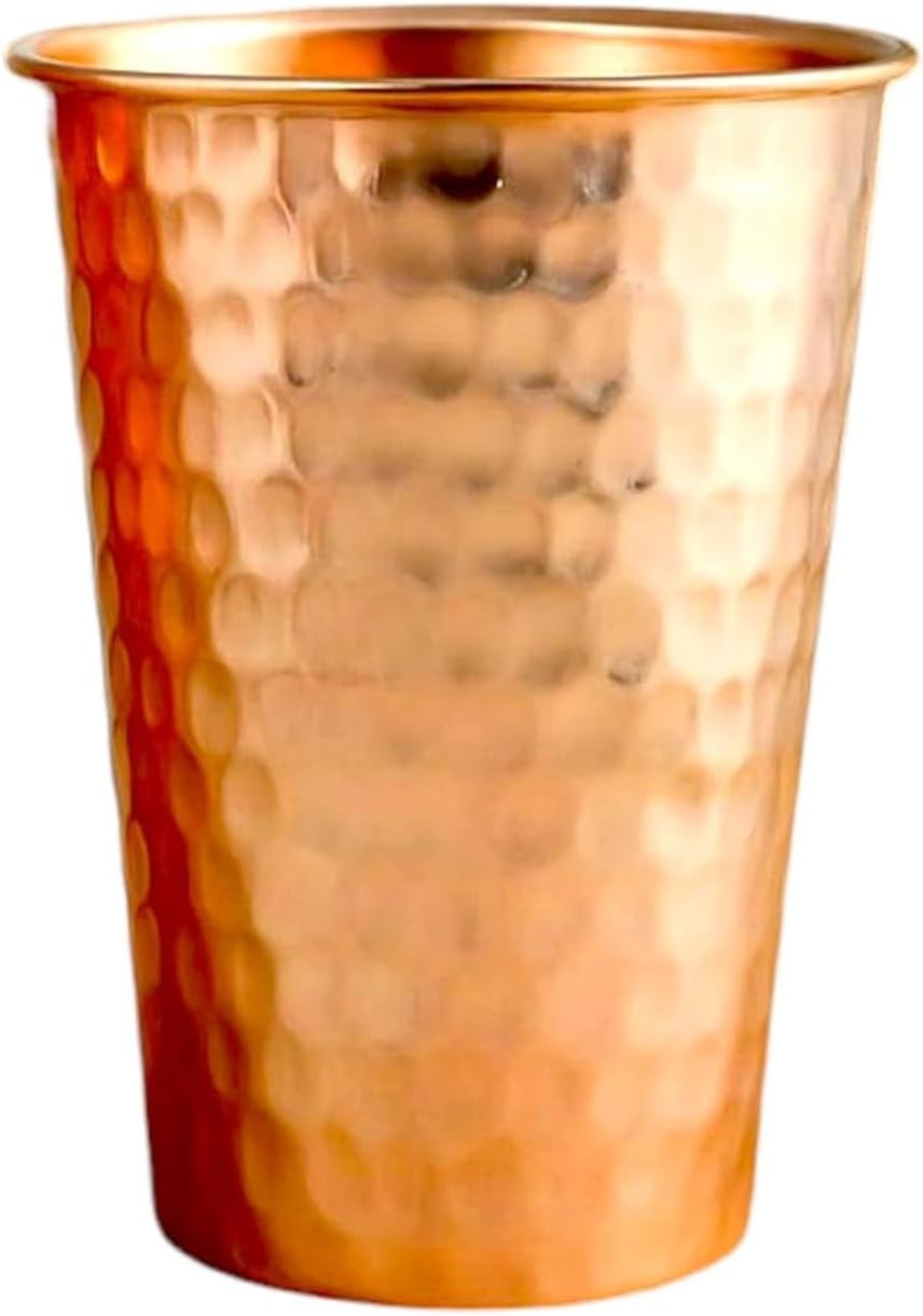 Pure Copper Cup 600ml Ayurvedic Solid Handicraft Traditional Water Glass Mug gallery