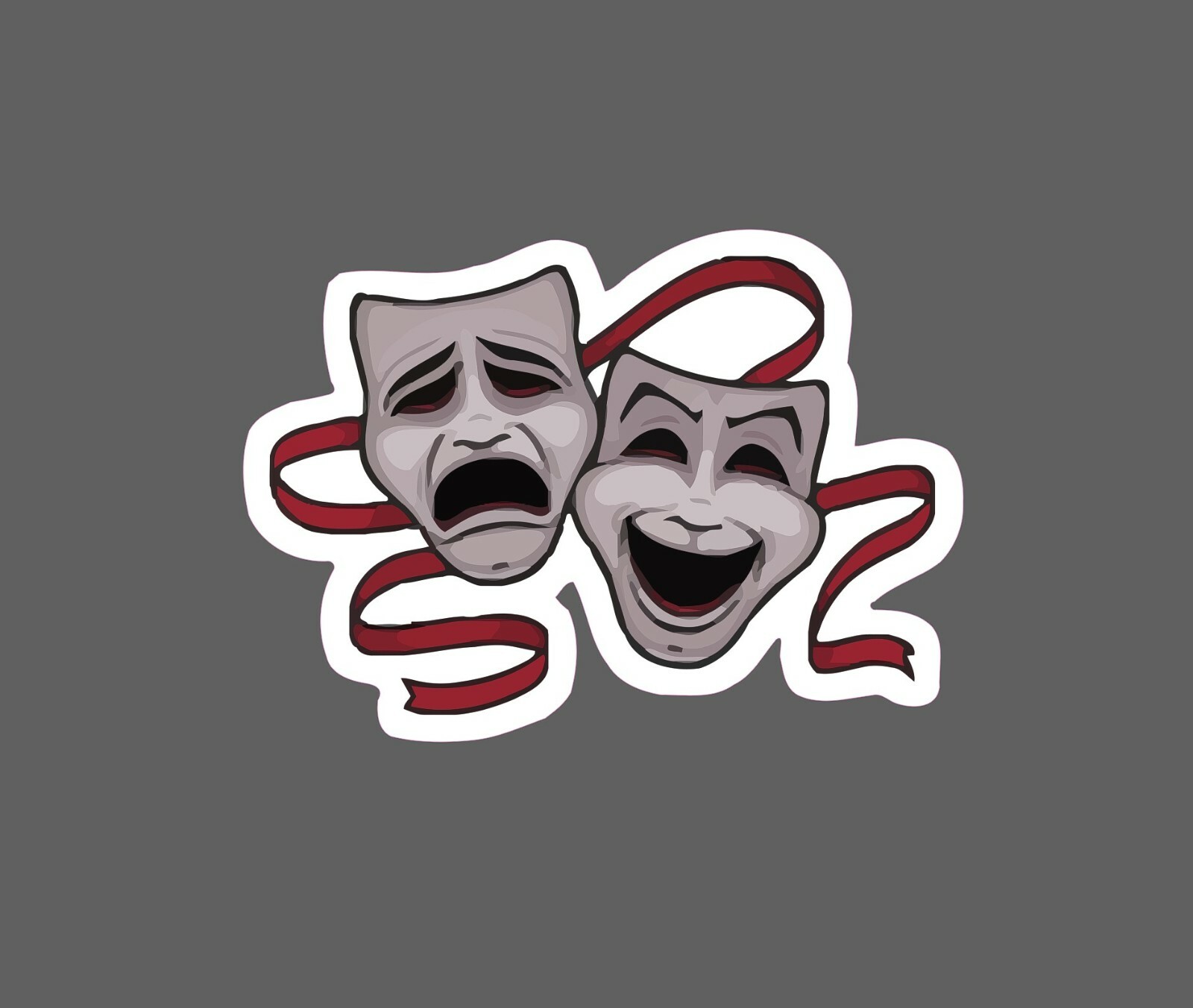 Theatre Sticker Comedy Tragedy Waterproof - Buy Any 4 For $1.75 Each Storewide! gallery