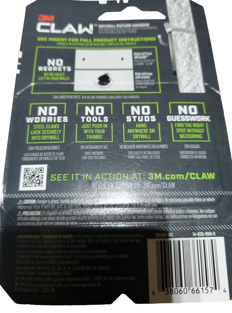 3M Claw Drywall Picture Hangers - 4 Count Holds 25 Pounds Each Brand New gallery
