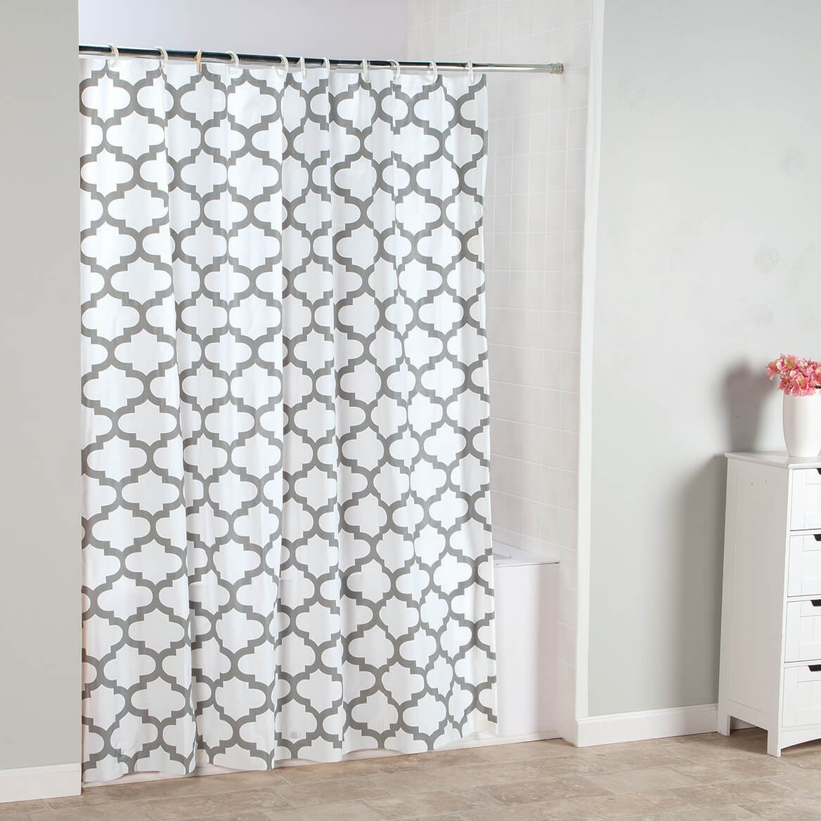 Shower Curtain Gray Baroque PEVA Printed 70" x 72" Durable Waterproof gallery