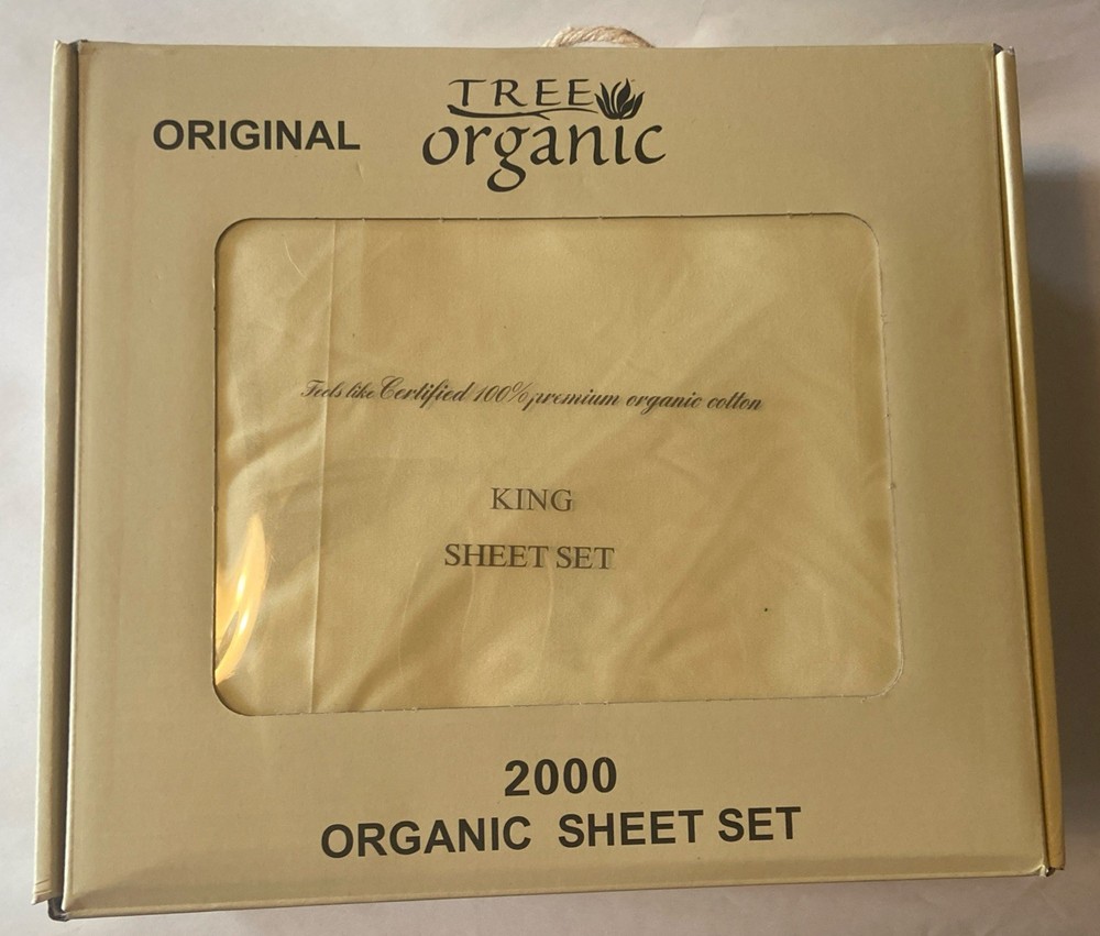 Tree Organic 2000 Thread Count King Sheet Set 100% Cotton Yellow NEW (305)