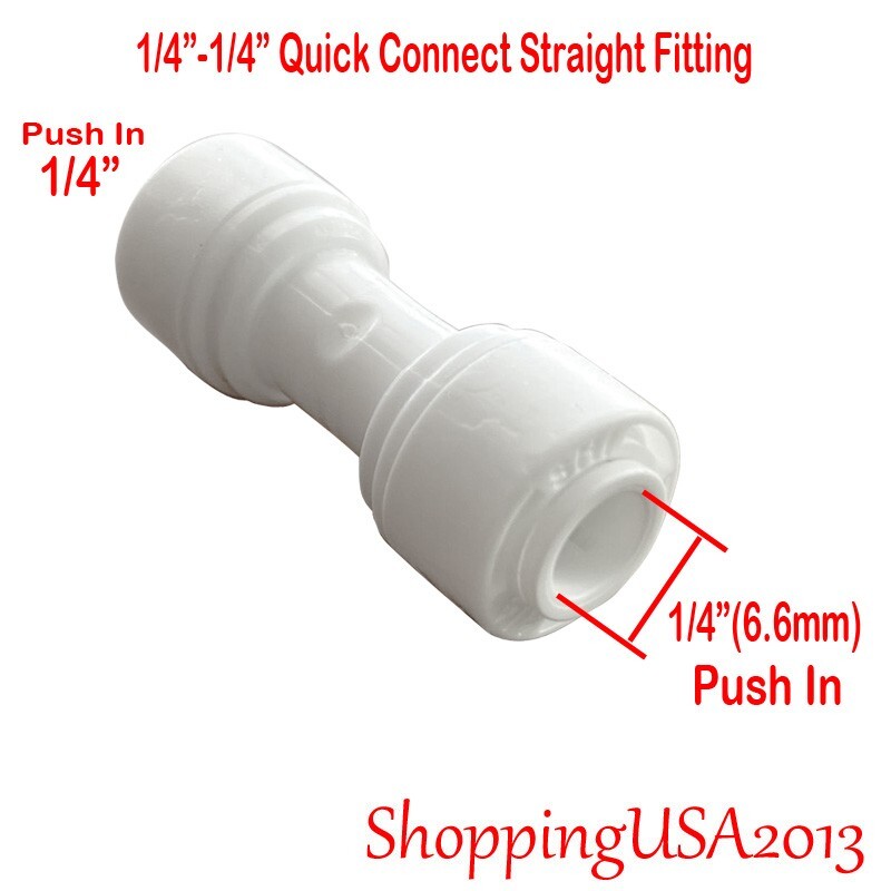 5 Pc Push In Straight + 5 Pc Quick Connect Elbow Fitting Connector RO 1/4-1/4 gallery