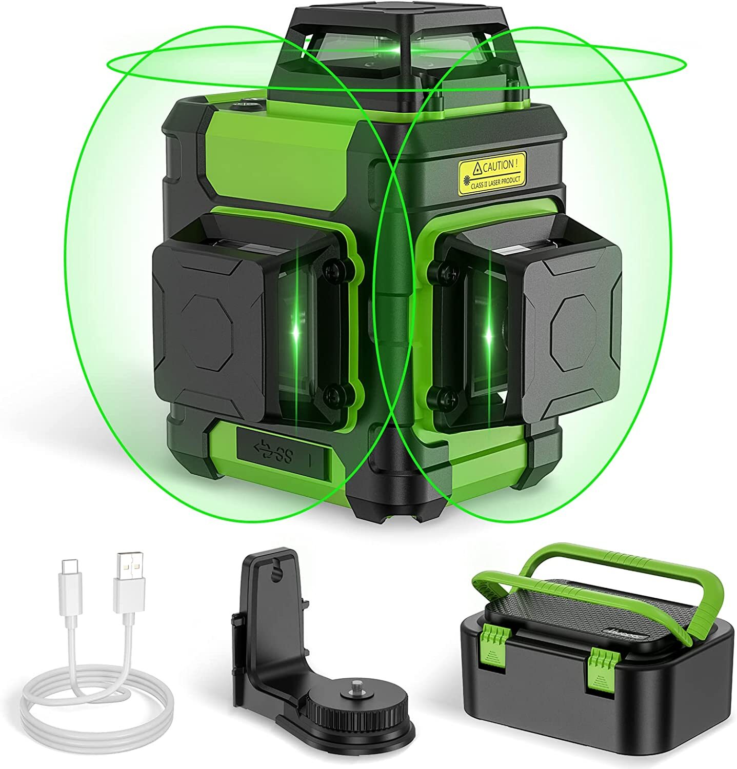 3D Self-Leveling Cross Line Laser Level 45M Three-Plane Leveling Tool HM03CG gallery