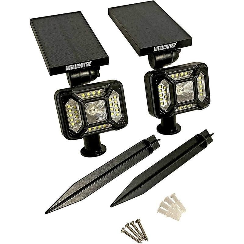 Solar-Powered Landscape Spotlight Set Cool White LED Night Illumination 2 Pack) gallery