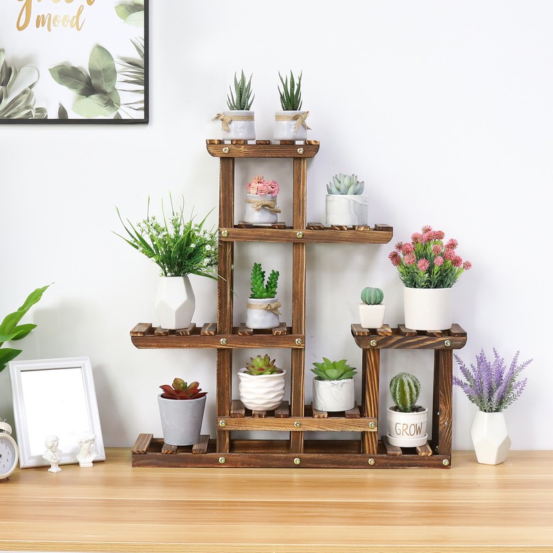 Multiple Succulent Shelf Flower Pot Holder Rack Plant Stand Small Bonsai Display gallery