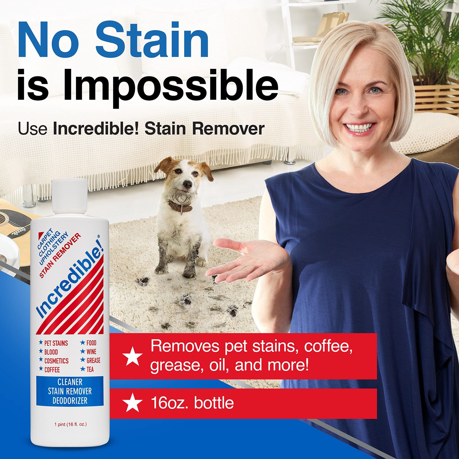 INCREDIBLE! Stain Remover - Commercial Pack Quantity, 16 Fl Oz (Pack of 6) gallery