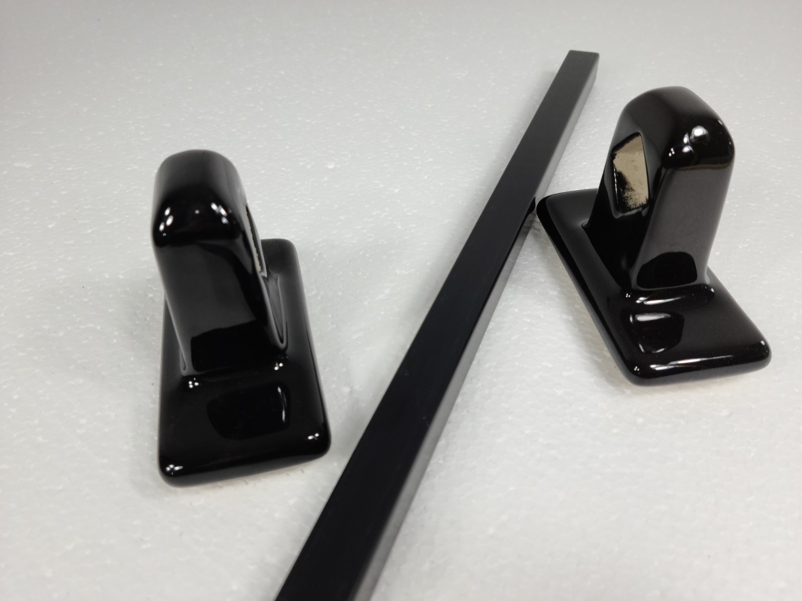 Black Ceramic Towel Bar Rod Rack Post Holder Brackets Tile In Mid Century Modern gallery