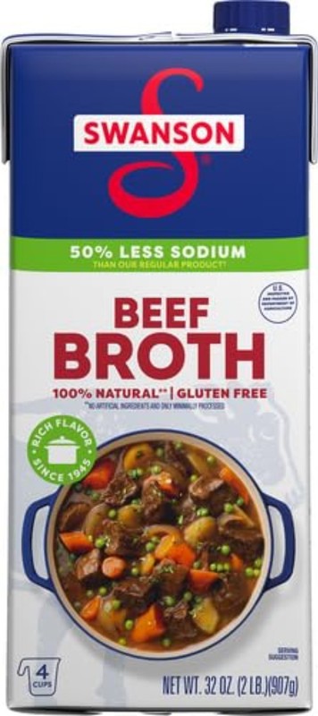 32 oz Swanson Lower Sodium Beef Broth - No MSG, Gourmet Cooking Essential gallery