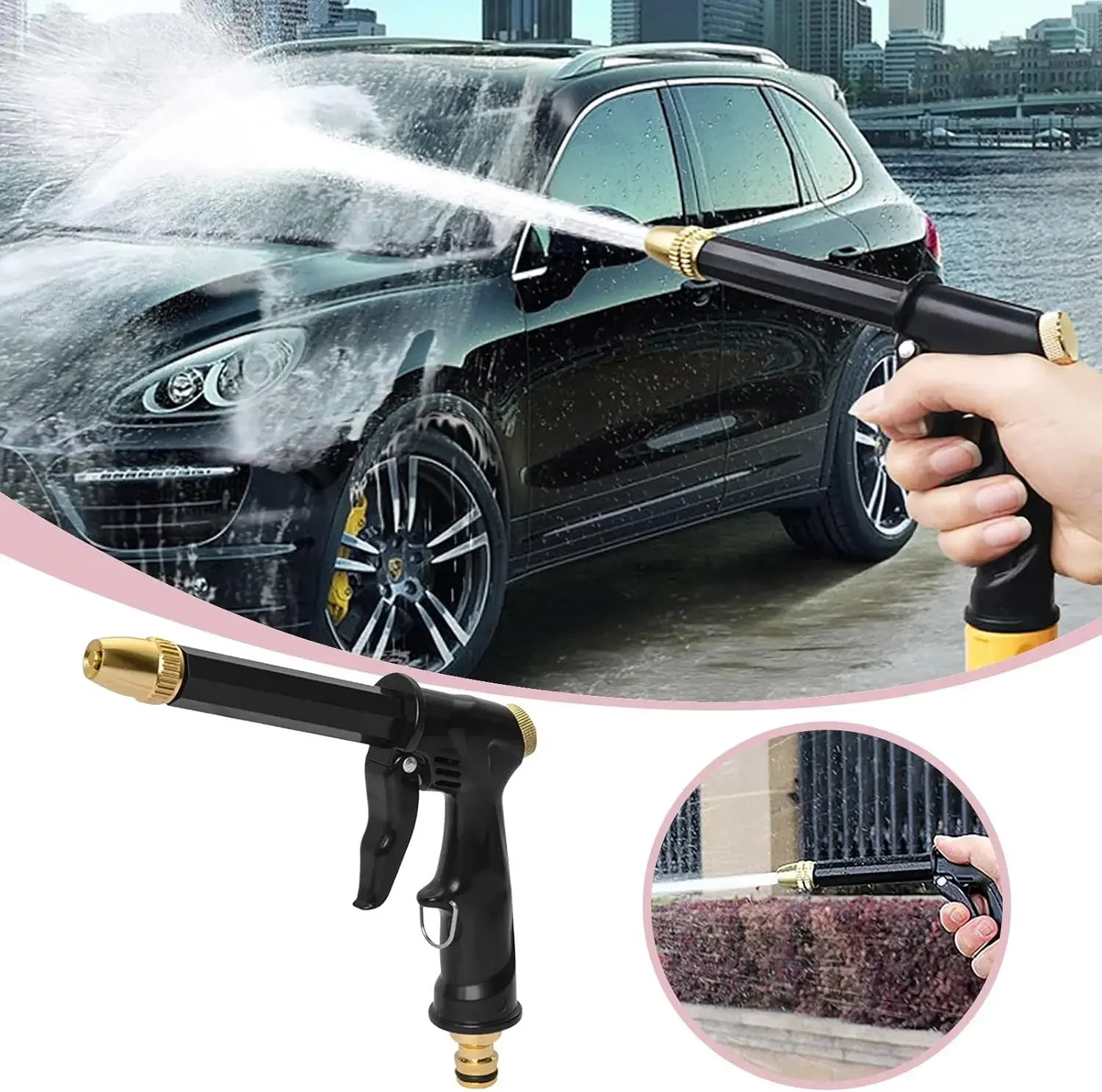 High Pressure Adjustable Garden Hose Spray Gun Nozzle for Car Wash / Watering gallery