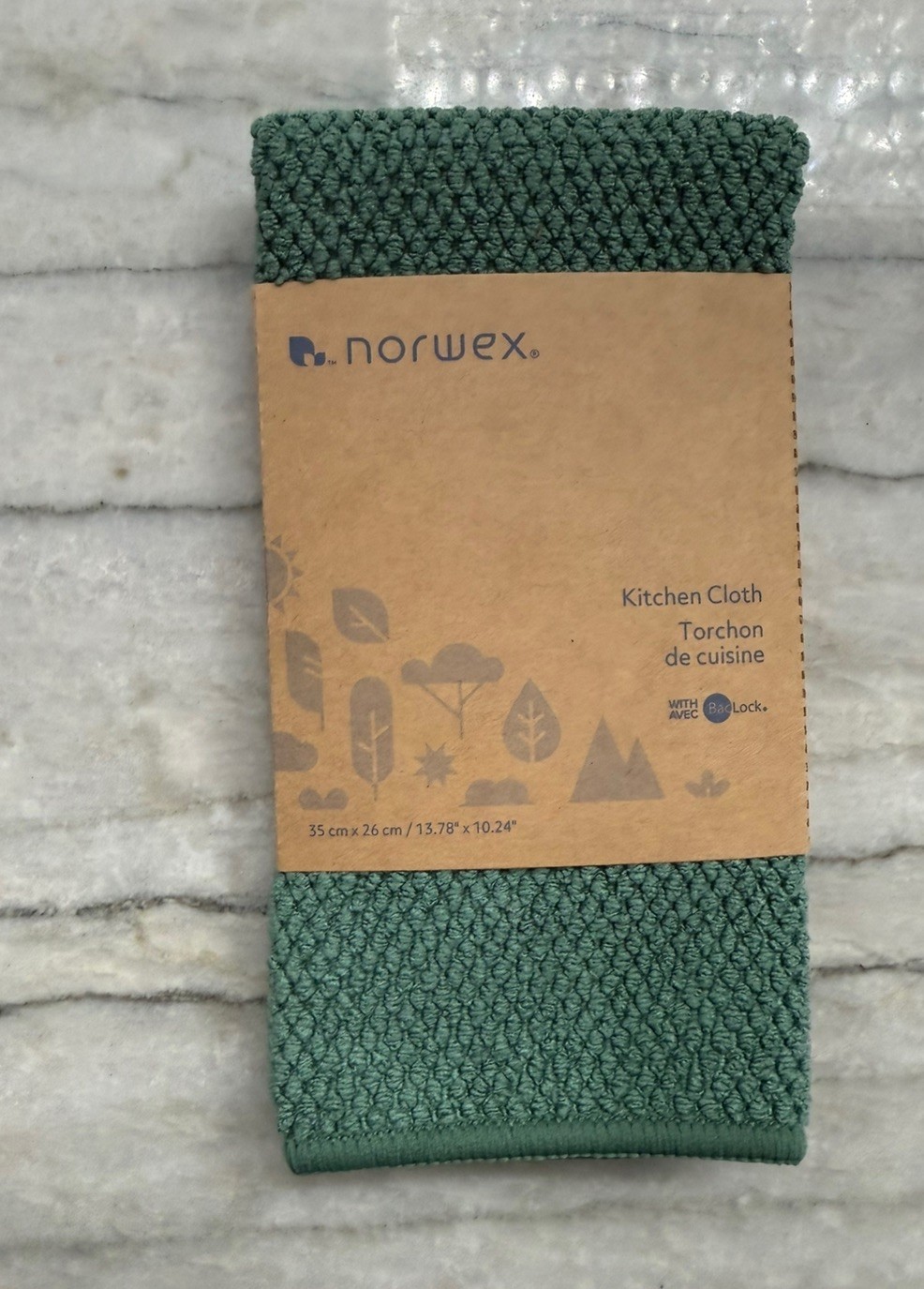 New Norwex Diamond Textured Kitchen Cloth Forest Green Counter gallery