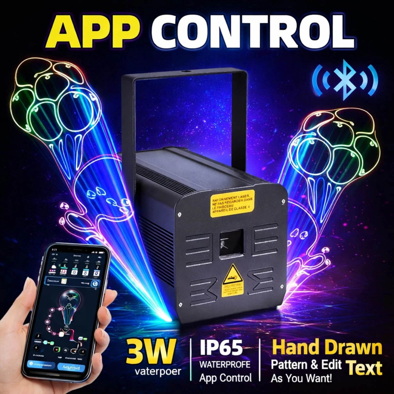 2w8w IP65 Waterproof APP Control Laser Light Professional Outdoor Lighting Patio gallery