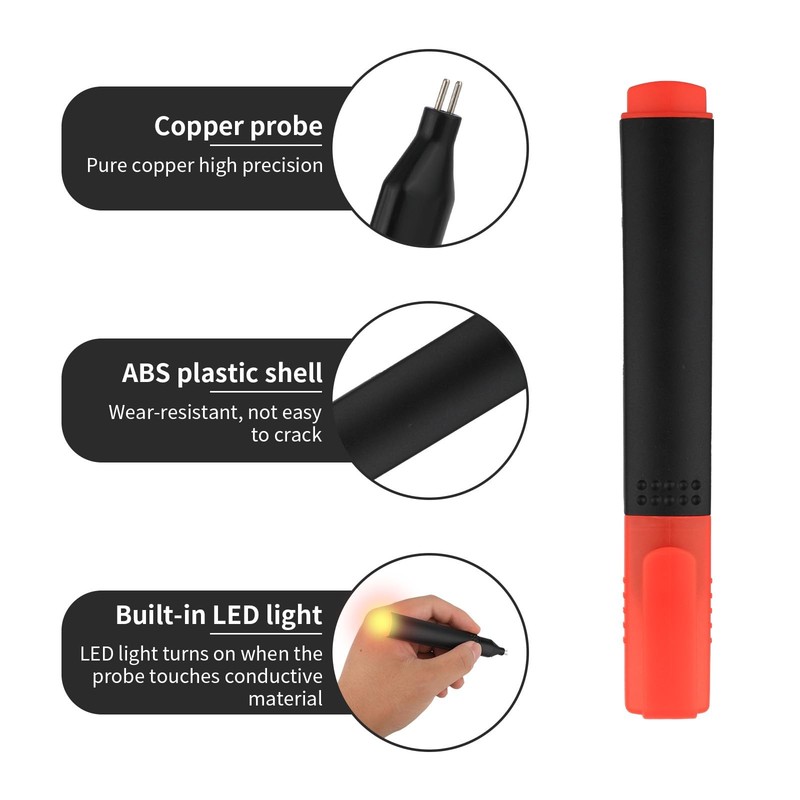 Conductivity Test Pen, Continuity Tester for Grounding Mats Pads black, Red gallery