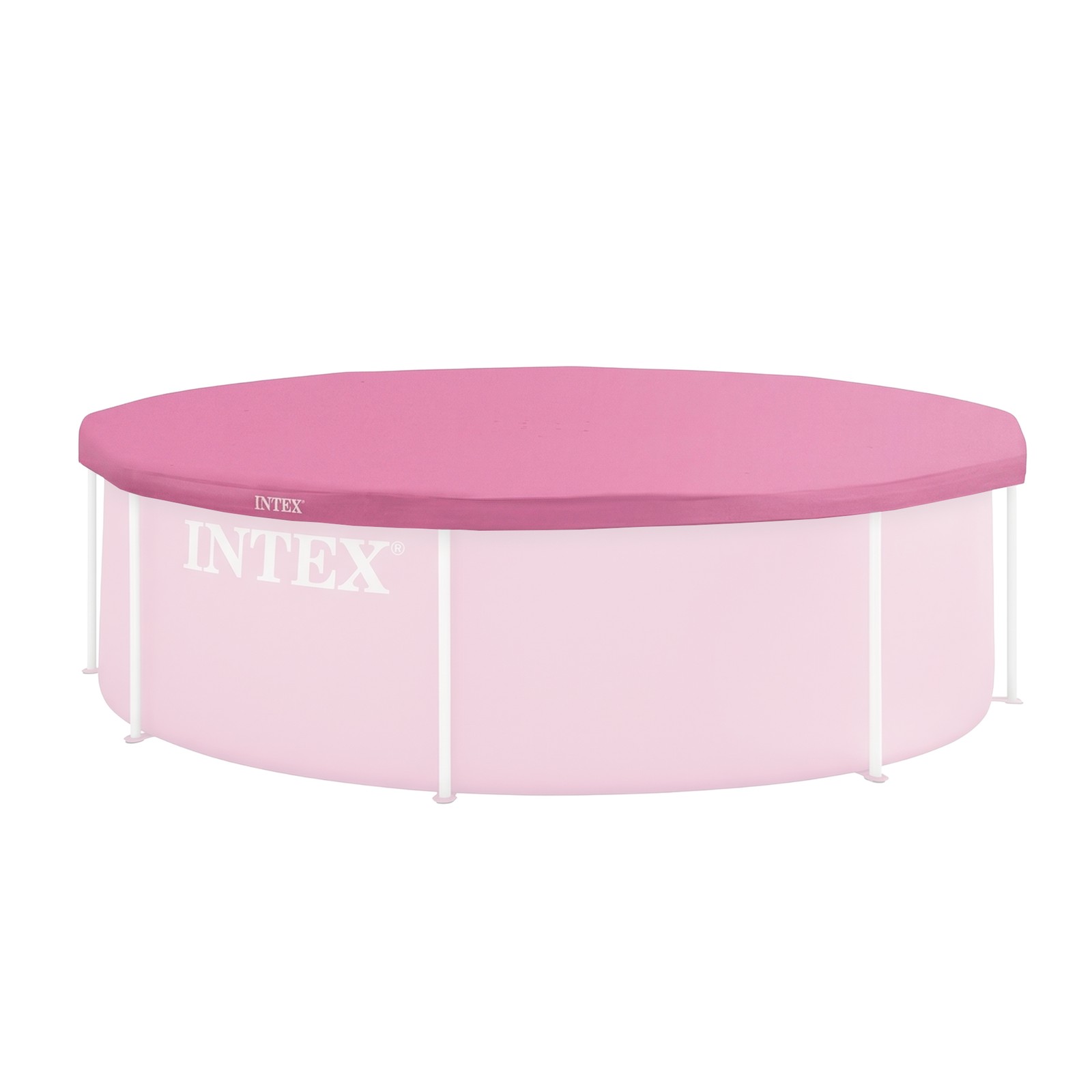 INTEX 8 Foot Round Metal Frame Outdoor Backyard Swimming Pool Debris Cover, Pink gallery