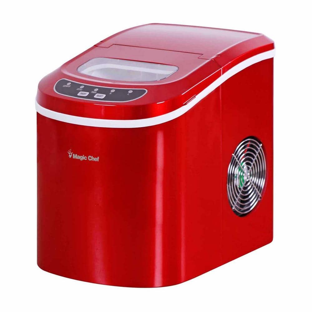 Portable Countertop Ice Maker 27 lb Red Compact Ice Machine 2 Ice Sizes gallery