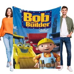 Bob the Builder Flannel Blanket Bed Sofa Couch Throw Birthday Gift for Kids