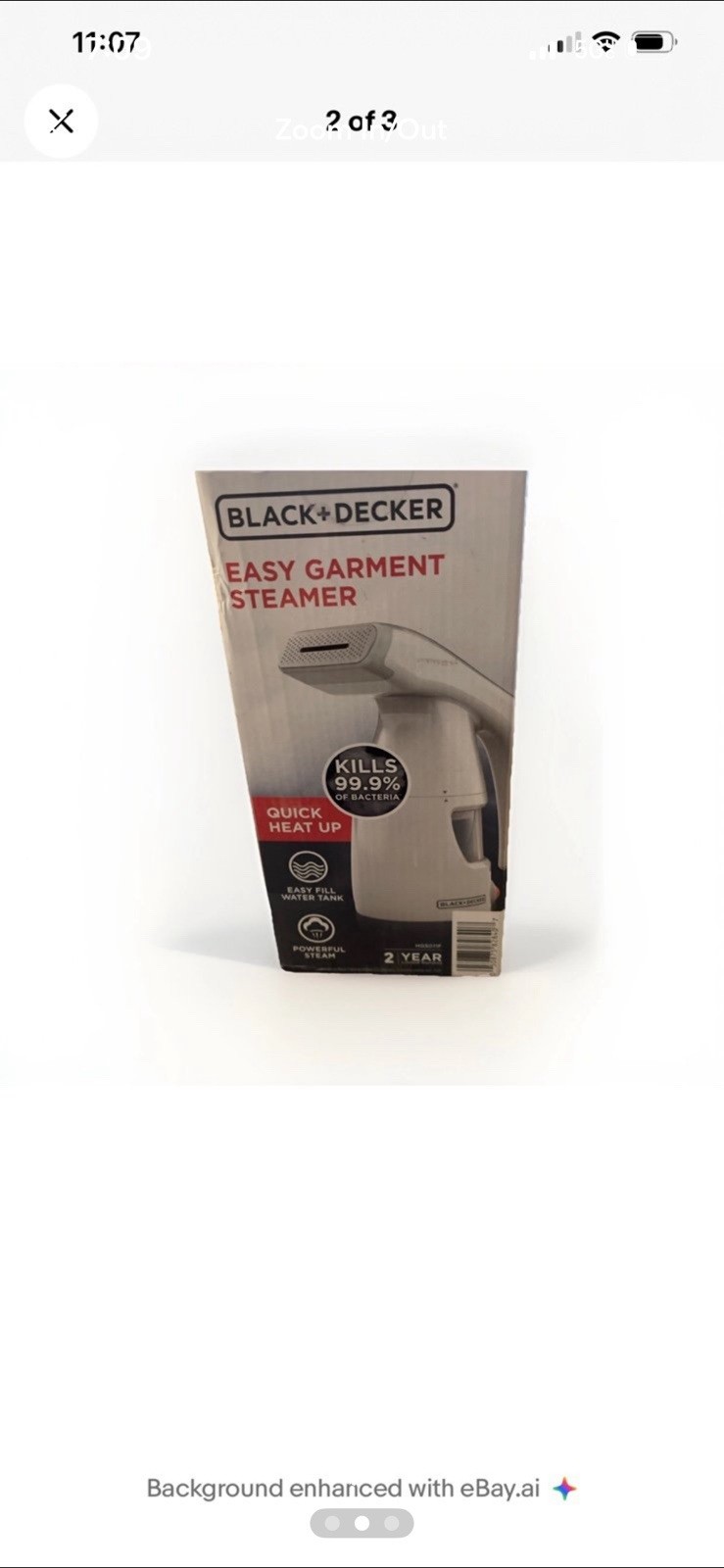 Black & Decker Easy Garment Steamer Quick Heat Up White BRAND NEW gallery