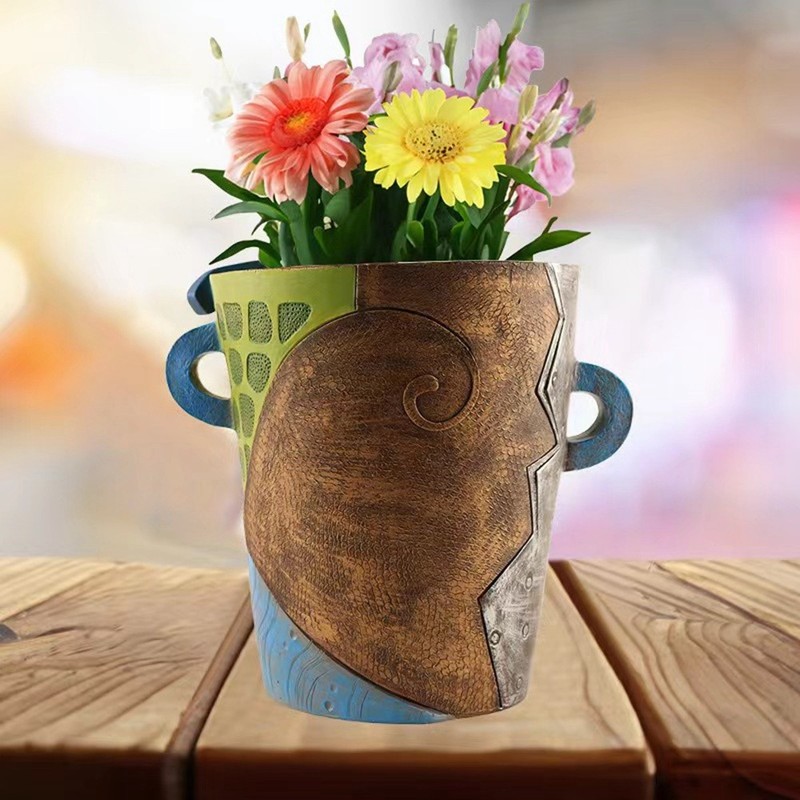 Abstract Head Planter, Graffiti Face Planter with Drainage, Flower Plant2618 gallery